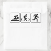 Swim, Bike, Run - Triathlon Rechthoekige Sticker (Tas)