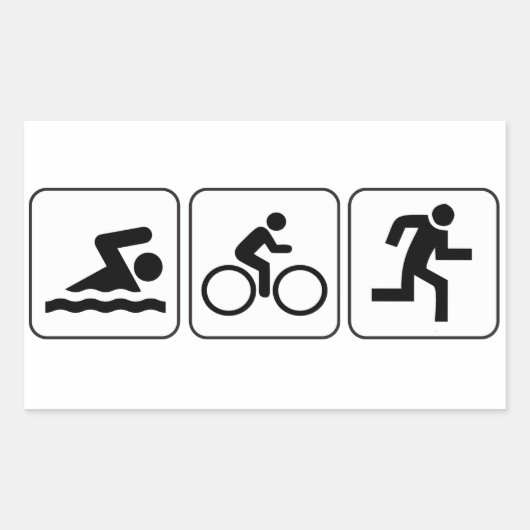 Swim, Bike, Run - Triathlon Rechthoekige Sticker (Voorkant)