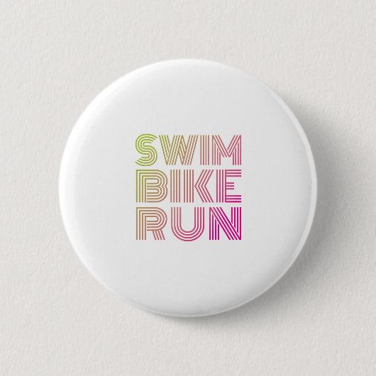 Swim Bike Run, Triathlon Ronde Button 5,7 Cm (Voorkant)
