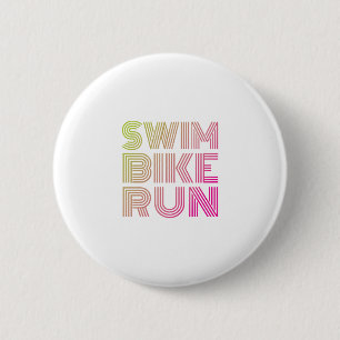 Swim Bike Run, Triathlon Ronde Button 5,7 Cm