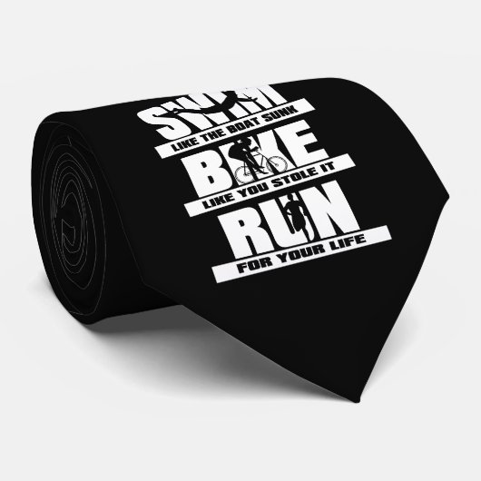 Swim Bike run Triathlon Runner Cycling Swimmer Stropdas (Opgerold)