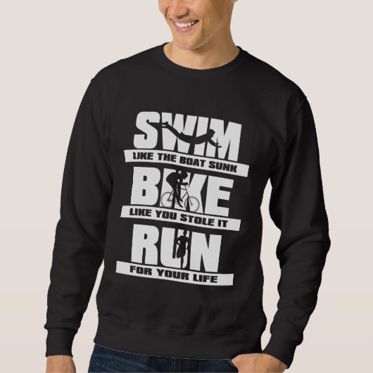 Swim Bike run Triathlon Runner Cycling Swimmer Trui (Voorkant)