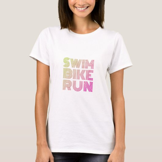 Swim Bike Run, Triathlon T-shirt (Voorkant)