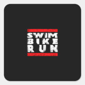 SWIM BIKE RUN   VIERKANTE STICKER (Voorkant)