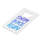 Swim Bike - Uitstekend design Creditkaart Flessenopener (Voorkant Gekanteld)