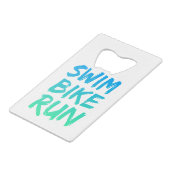Swim Bike - Uitstekend design Creditkaart Flessenopener (Achterkant Gekanteld)