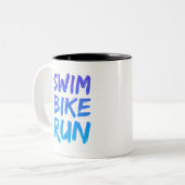 Swim Bike - Uitstekend design Tweekleurige Koffiemok (Voorkant links)