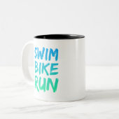 Swim Bike - Uitstekend design Tweekleurige Koffiemok (Voorkant links)