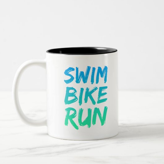 Swim Bike - Uitstekend design Tweekleurige Koffiemok (Links)
