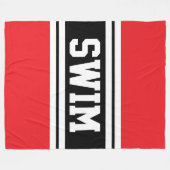 SWIM Bold Helder Rood Zwart Wit Racing Stripes Fleece Deken (Voorkant (Horizontaal))