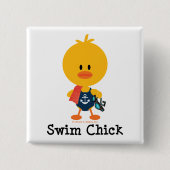Swim Chick Vierkante Button 5,1 Cm (Voorkant)