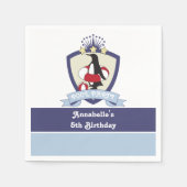 Swim Club Crest Penguin Kinder Pool Birthday Party Servet (Voorkant)