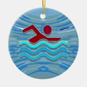 Swim Club Swimmer 2 zijbedrukte ORNAMENS Keramisch Ornament (Voorkant)