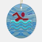 Swim Club Swimmer 2 zijbedrukte ORNAMENS Keramisch Ornament (Links)