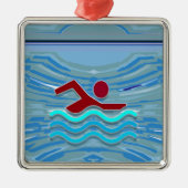 Swim Club Swimmer Exercise Fitness NVN254 zwemmen Metalen Ornament (Voorkant)