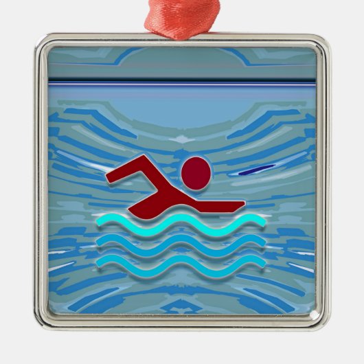 Swim Club Swimmer Exercise Fitness NVN254 zwemmen Metalen Ornament (Voorkant)