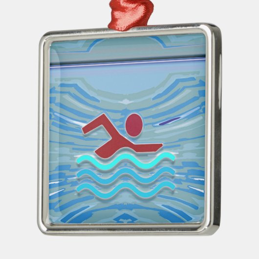 Swim Club Swimmer Exercise Fitness NVN254 zwemmen Metalen Ornament (Links)