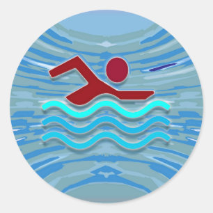 Swim Club Swimmer Exercise Fitness NVN254 zwemmen Ronde Sticker