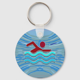 Swim Club Swimmer Exercise Fitness NVN254 zwemmen Sleutelhanger