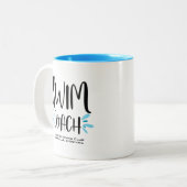 Swim Coach Cute Swimming Tweekleurige Koffiemok (Voorkant links)