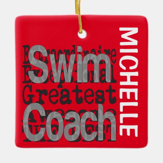 Swim Coach Extraordinaire CUSTOM Keramisch Ornament (Voorkant)