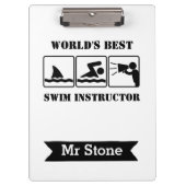 Swim Coach Gepersonaliseerde Leraar Klemborden Gra (Voorkant)