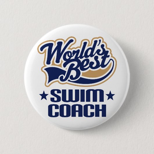 Swim Coach Gift Ronde Button 5,7 Cm (Voorkant)