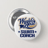 Swim Coach Gift Ronde Button 5,7 Cm (Voorkant /achterkant)