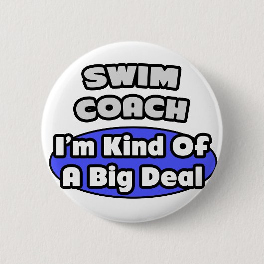 Swim Coach.. Grote deal Ronde Button 5,7 Cm (Voorkant)