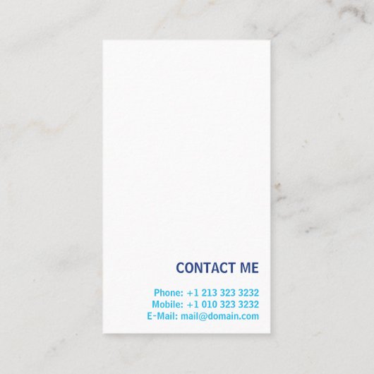 Swim Coach Visitekaartje (Achterkant)