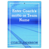 Swim Coach | Zwemteam | Zwemvee-Stippen Klembord (Achterkant)