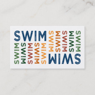 Swim Cute Colorful Visitekaartje