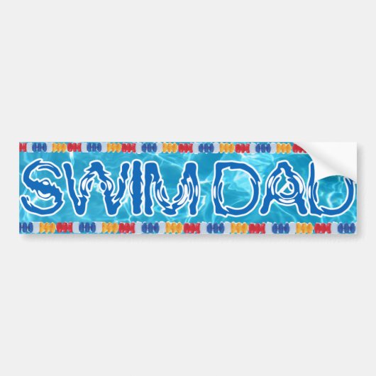 Swim dad bumper sticker (Voorkant)