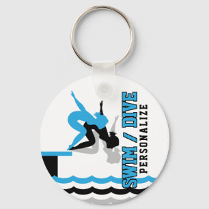 Swim Dive Team - Baby Blueand Black Sleutelhanger
