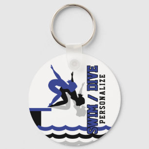 Swim Dive Team - Donkerblauw en zwart Sleutelhanger