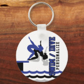 Swim Dive Team - Donkerblauw en zwart Sleutelhanger (Voorkant)