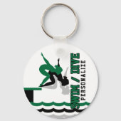 Swim Dive Team - Groen en Zwart Sleutelhanger (Voorkant)