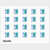 Swim Dolphins Ronde Sticker (Vel)