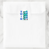Swim Dolphins Ronde Sticker (Tas)