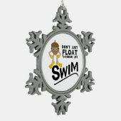 Swim door het leven tin sneeuwvlok ornament (Links)