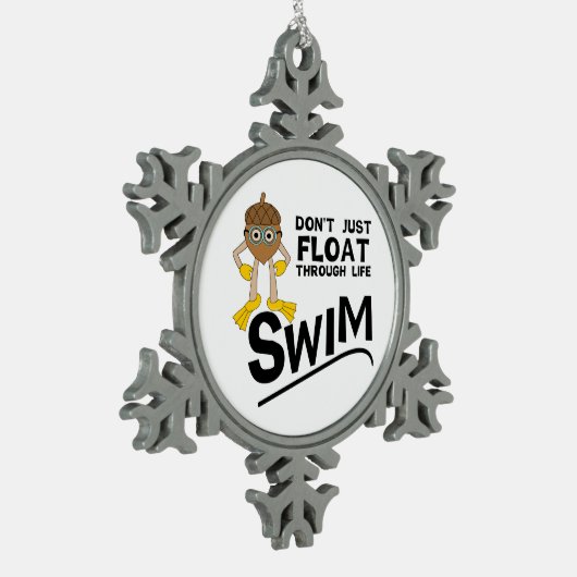 Swim door het leven tin sneeuwvlok ornament (Links)