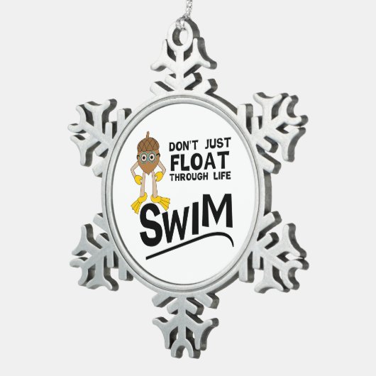 Swim door het leven tin sneeuwvlok ornament (Rechts)