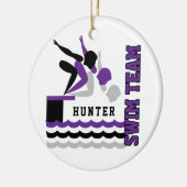 Swim-/duikteam - Paars - jongen Keramisch Ornament (Links)