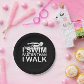 Swim Faster Than I Walk Papieren Bordje (Feest)