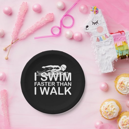 Swim Faster Than I Walk Papieren Bordje (Feest)