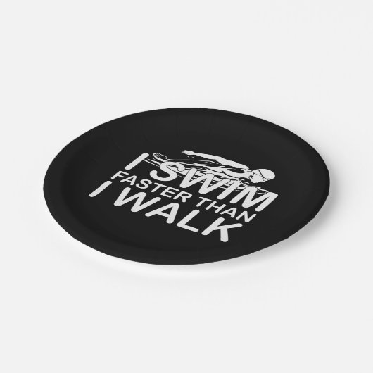 Swim Faster Than I Walk Papieren Bordje (Gekanteld)