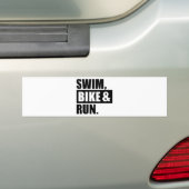 Swim-fiets Bumpersticker (Op auto)