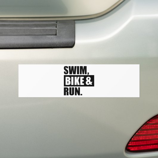 Swim-fiets Bumpersticker (Op auto)