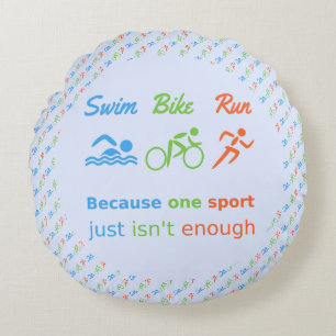 Swim-fiets, gevlekt triathlon rond kussen