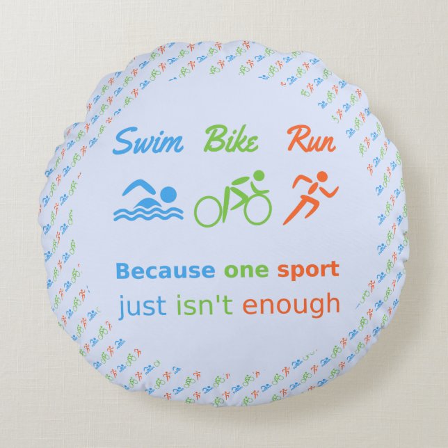 Swim-fiets, gevlekt triathlon rond kussen (Voorkant)